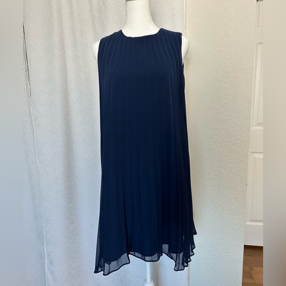 BB Dakota Navy Pleated Swing Dress - Picture 8 of 11